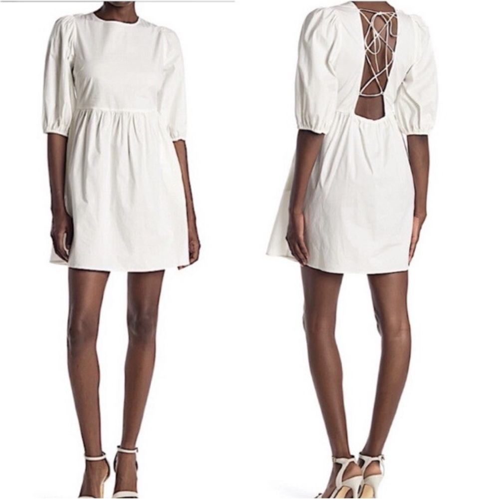 WAYF backless white dress